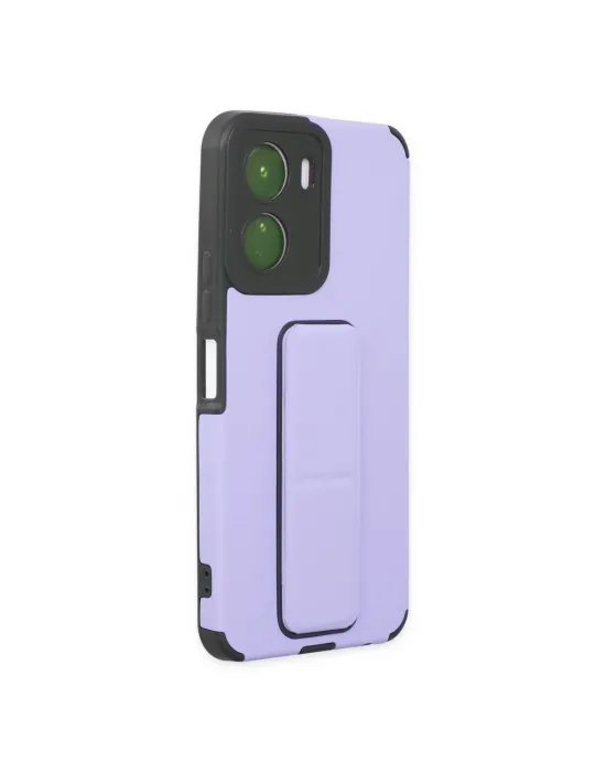 Vivo Y16 Kılıf Mega Standlı Silikon - Lila