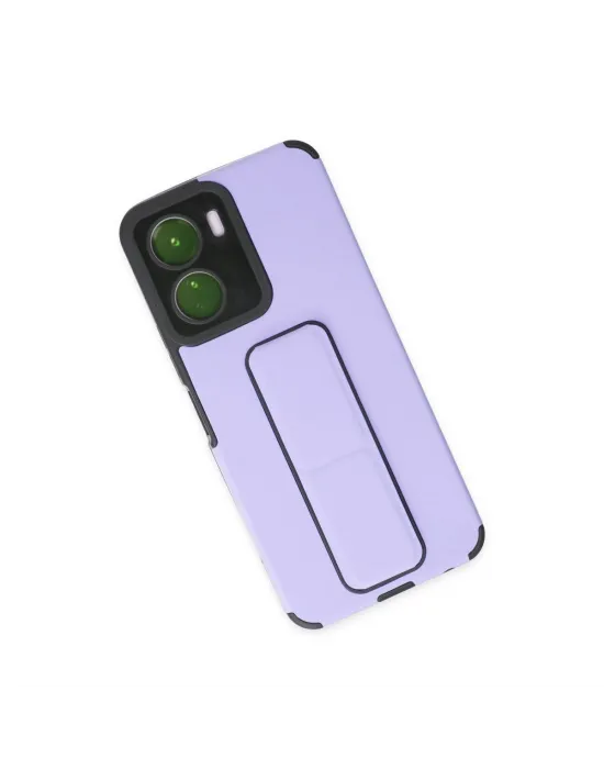 Vivo Y16 Kılıf Mega Standlı Silikon - Lila