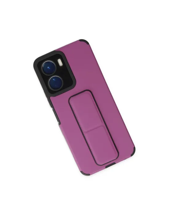 Vivo Y16 Kılıf Mega Standlı Silikon - Mor