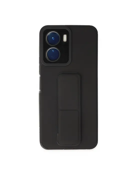 Vivo Y16 Kılıf Mega Standlı Silikon - Siyah