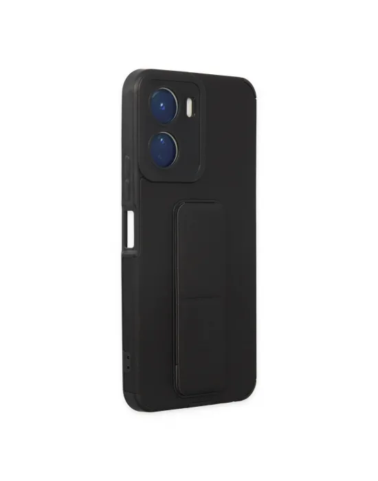 Vivo Y16 Kılıf Mega Standlı Silikon - Siyah