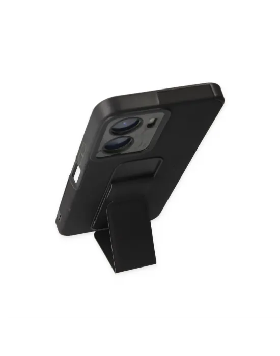 Vivo Y16 Kılıf Mega Standlı Silikon - Siyah