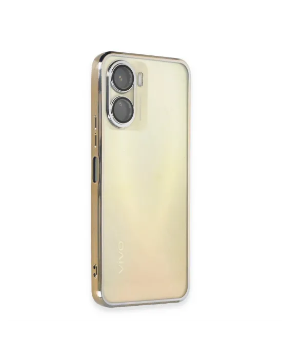 Vivo Y16 Kılıf Razer Lensli Silikon - Gold