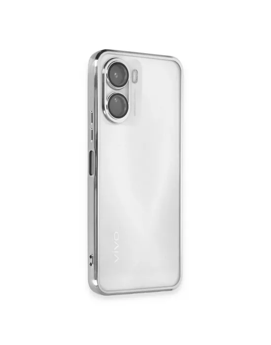 Vivo Y16 Kılıf Razer Lensli Silikon - Gümüş
