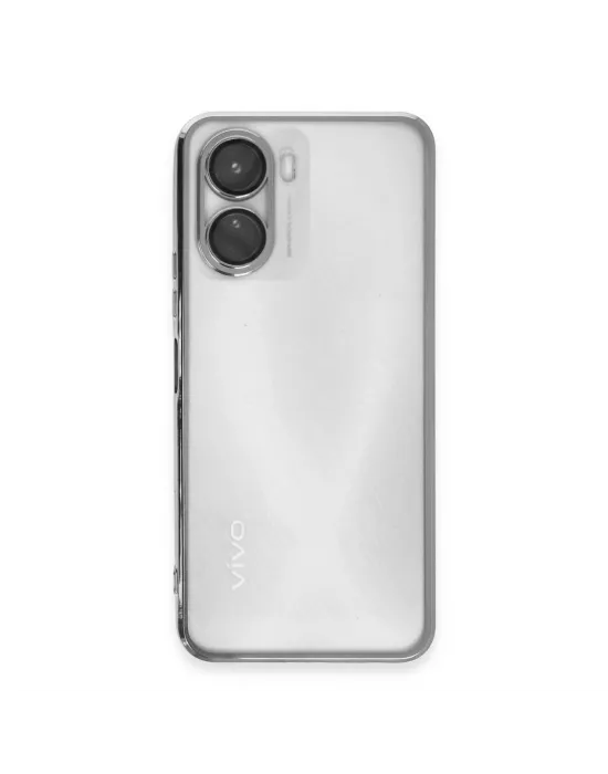 Vivo Y16 Kılıf Razer Lensli Silikon - Gümüş