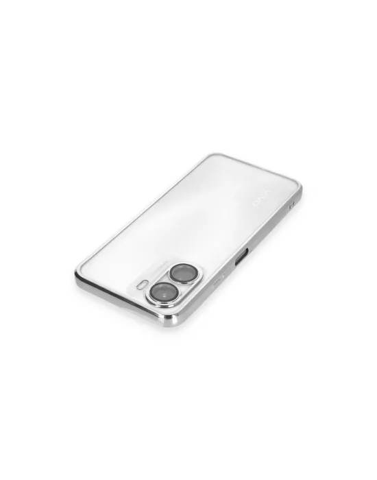 Vivo Y16 Kılıf Razer Lensli Silikon - Gümüş