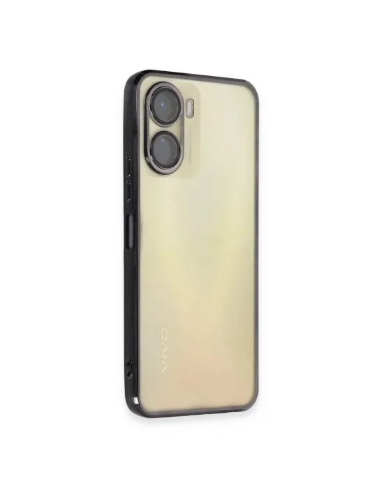 Vivo Y16 Kılıf Razer Lensli Silikon - Siyah