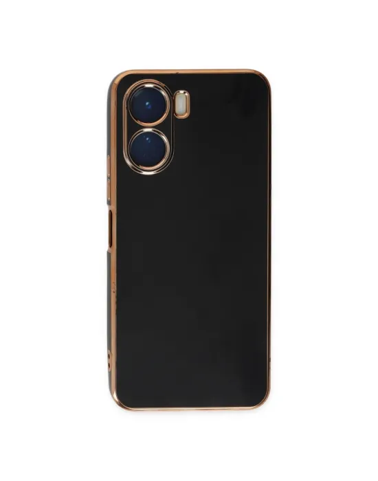 Vivo Y16 Kılıf Volet Silikon - Siyah