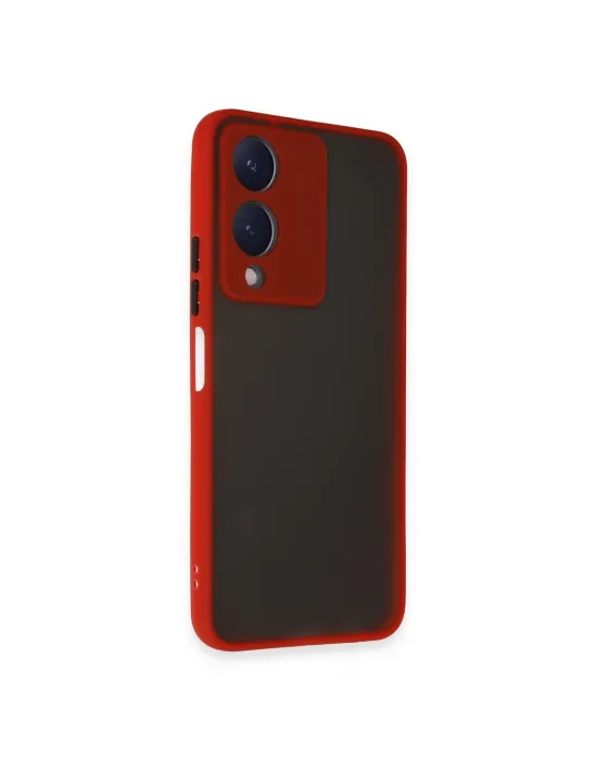 Vivo Y17s Kılıf Montreal Silikon Kapak - Kırmızı