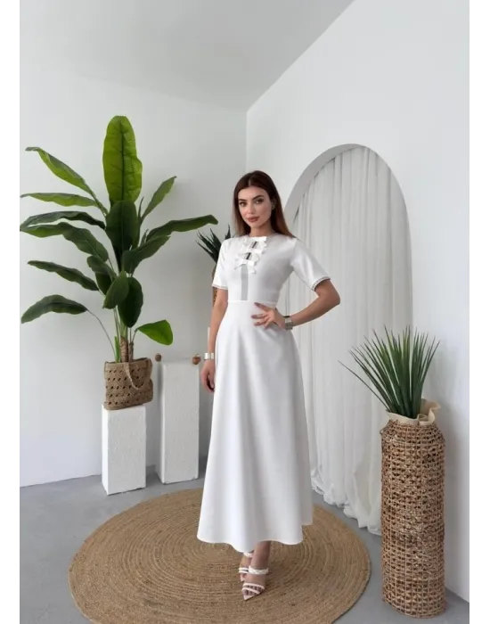 Wera Taşlı Fiyonk Detaylı Elbise