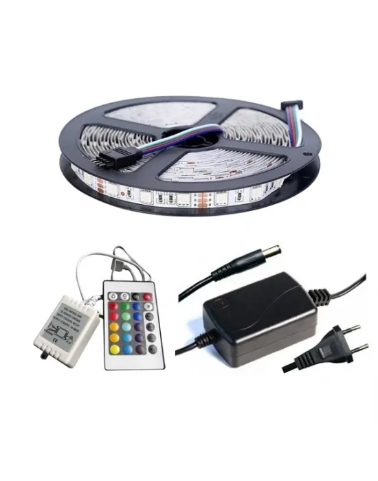 Winboss 5mt Rgb Şerit Led Slikonlu Adaptör Uzaktan Kumanda Tak Çalıştır