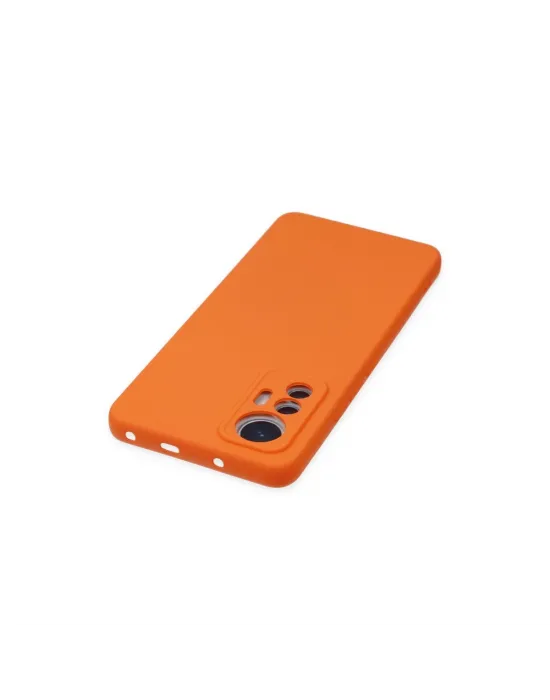 Xiaomi Mi 12 Lite Kılıf Nano İçi Kadife Silikon - Turuncu