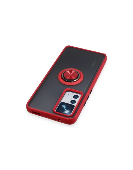 Xiaomi Mi 12t Pro Kılıf Montreal Yüzüklü Silikon Kapak - Kırmızı