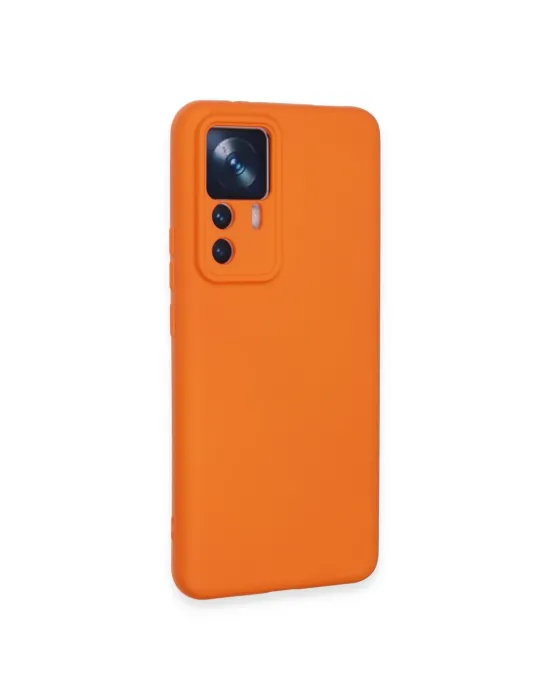 Xiaomi Mi 12t Pro Kılıf Nano İçi Kadife Silikon - Turuncu