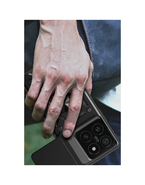 Xiaomi Mi 14t Pro Kılıf Pars Lens Yüzüklü Silikon - Kırmızı