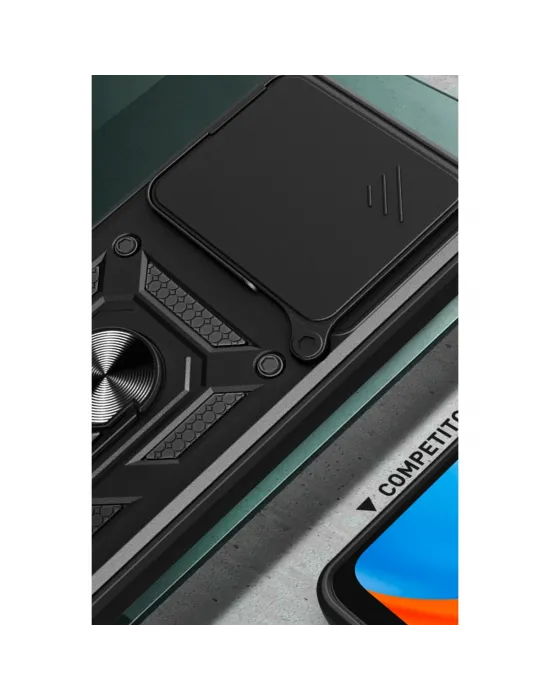 Xiaomi Mi 14t Pro Kılıf Pars Lens Yüzüklü Silikon - Siyah