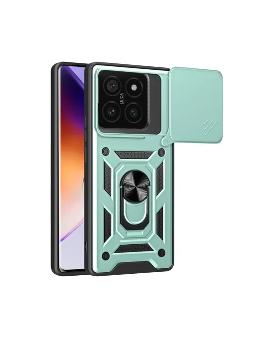 Xiaomi Mi 14t Pro Kılıf Pars Lens Yüzüklü Silikon - Yeşil