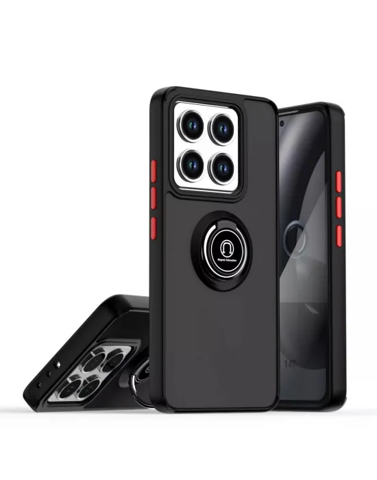 Xiaomi Mi 15 Kılıf Montreal Yüzüklü Silikon Kapak - Siyah