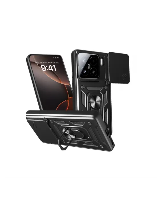 Xiaomi Mi 15 Kılıf Pars Lens Yüzüklü Silikon - Siyah