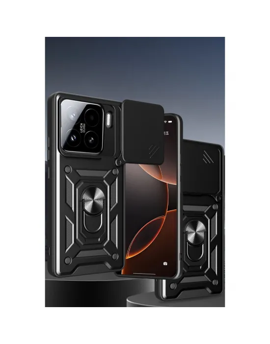 Xiaomi Mi 15 Kılıf Pars Lens Yüzüklü Silikon - Yeşil