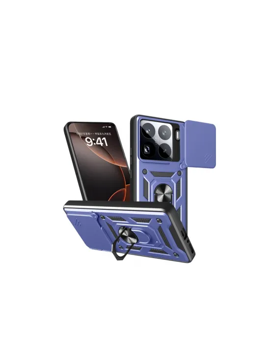 Xiaomi Mi 15 Pro Kılıf Pars Lens Yüzüklü Silikon - Lacivert