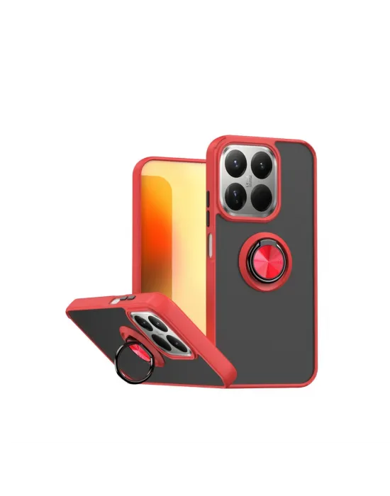 Xiaomi Mi 15t Montreal Yüzüklü Silikon Kapak - Kırmızı