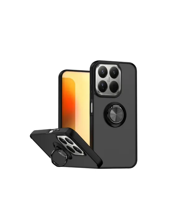 Xiaomi Mi 15t Montreal Yüzüklü Silikon Kapak - Siyah