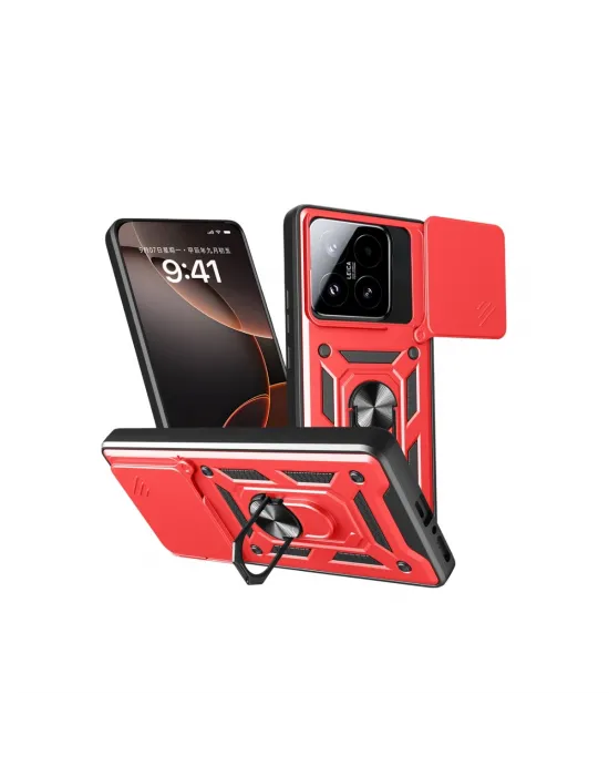 Xiaomi Mi 15t Pars Lens Yüzüklü Silikon - Kırmızı