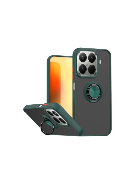 Xiaomi Mi 15t Pro Montreal Yüzüklü Silikon Kapak - Yeşil