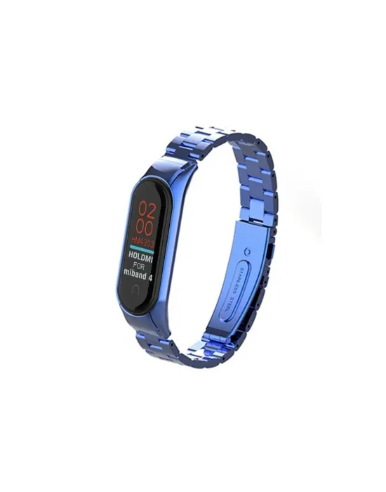 Xiaomi Mi Band 4 Metal Baklalı Kordon (saat Değildir) - Mavi