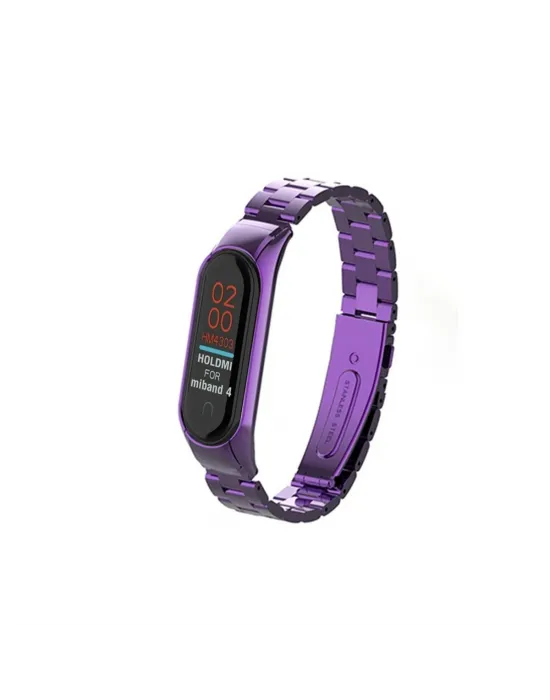 Xiaomi Mi Band 4 Metal Baklalı Kordon (saat Değildir) - Mor