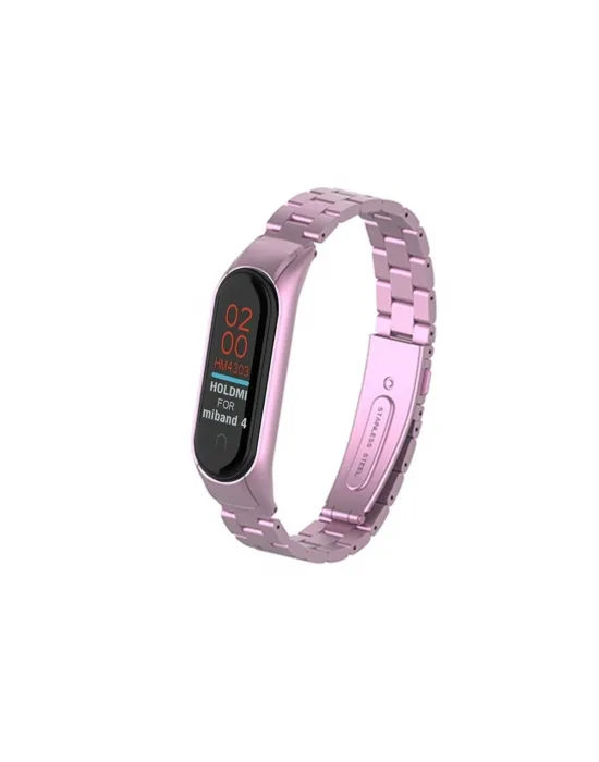 Xiaomi Mi Band 4 Metal Baklalı Kordon (saat Değildir) - Rose