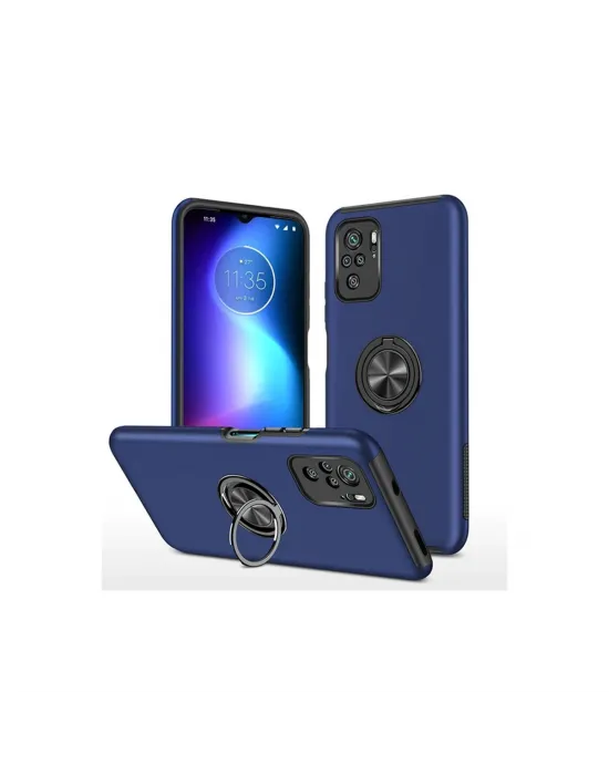 Xiaomi Poco F3 Kılıf Elit Yüzüklü Kapak - Lacivert