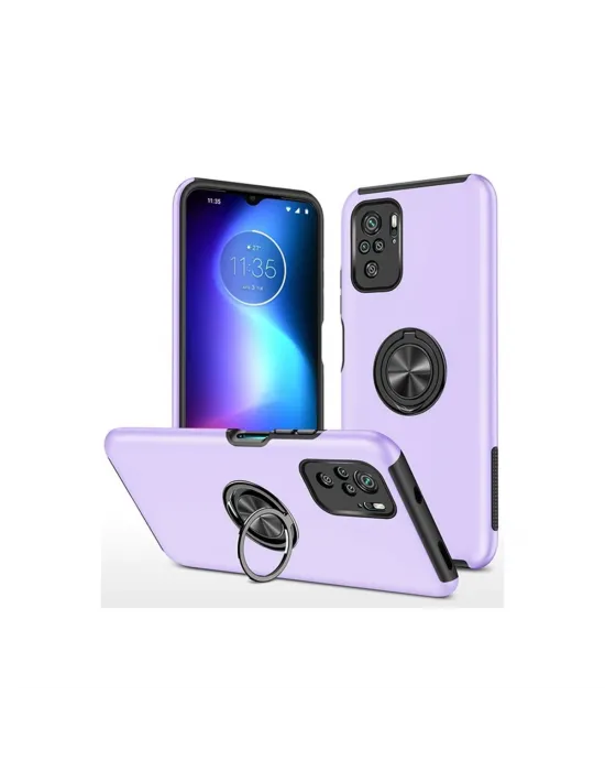 Xiaomi Poco F3 Kılıf Elit Yüzüklü Kapak - Mor
