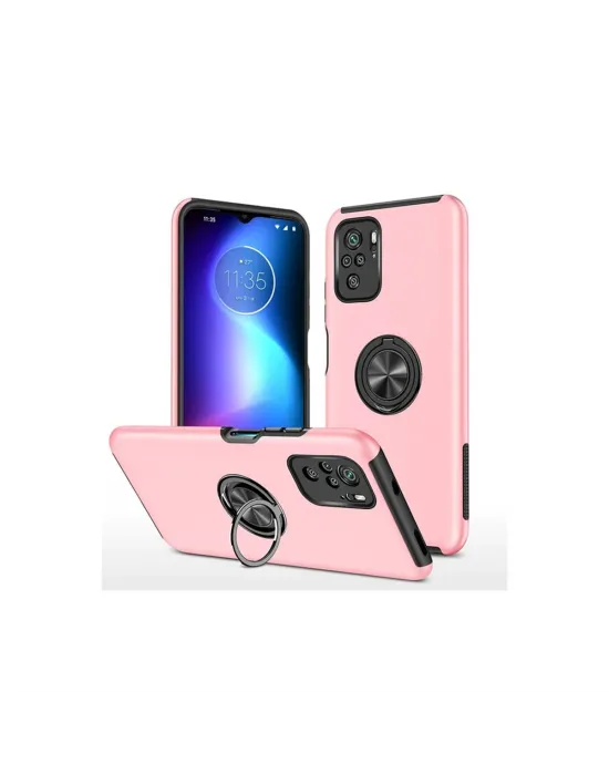 Xiaomi Poco F3 Kılıf Elit Yüzüklü Kapak - Pembe