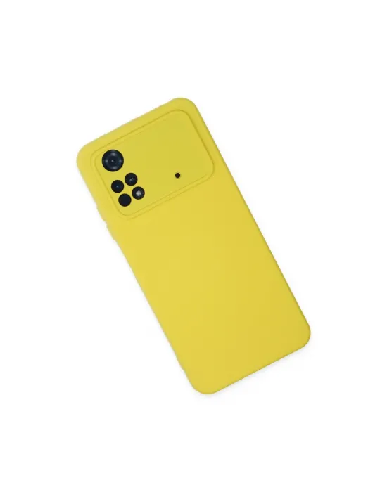 Xiaomi Poco M4 Pro 4g Kılıf Nano İçi Kadife Silikon - Sarı