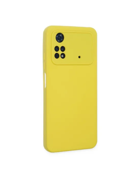 Xiaomi Poco M4 Pro 4g Kılıf Nano İçi Kadife Silikon - Sarı