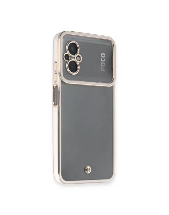 Xiaomi Poco M5 Kılıf Liva Lens Silikon - Beyaz