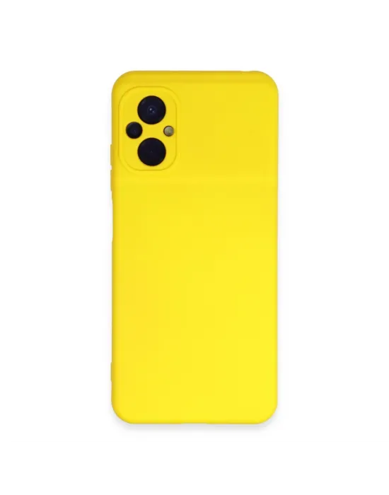 Xiaomi Poco M5 Kılıf Nano İçi Kadife Silikon - Sarı