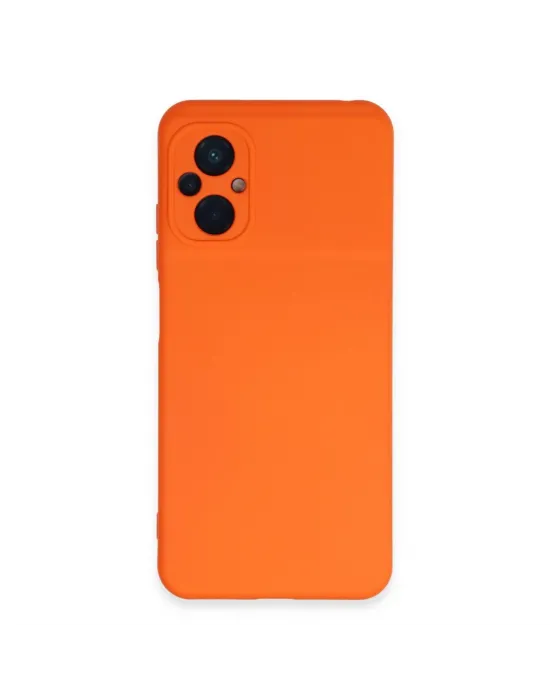 Xiaomi Poco M5 Kılıf Nano İçi Kadife Silikon - Turuncu