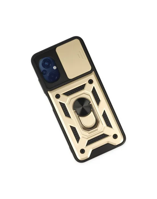 Xiaomi Poco M5 Kılıf Pars Lens Yüzüklü Silikon - Gold