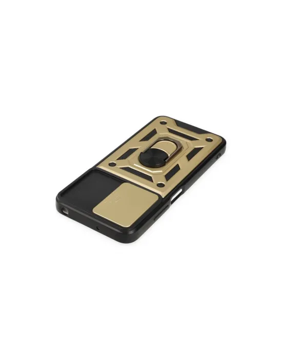Xiaomi Poco M5 Kılıf Pars Lens Yüzüklü Silikon - Gold