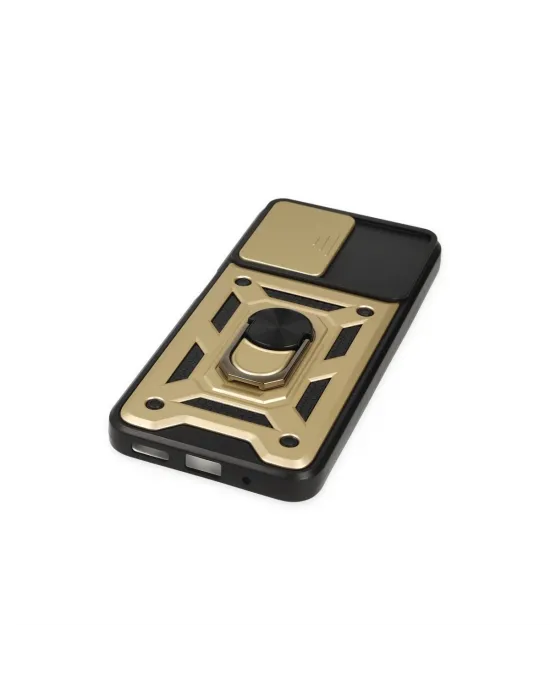 Xiaomi Poco M5 Kılıf Pars Lens Yüzüklü Silikon - Gold