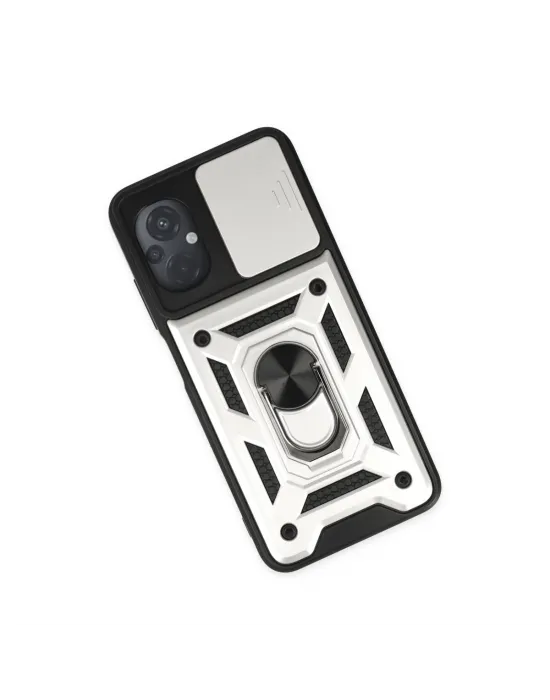 Xiaomi Poco M5 Kılıf Pars Lens Yüzüklü Silikon - Gümüş