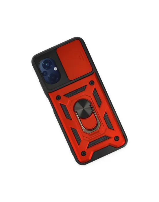 Xiaomi Poco M5 Kılıf Pars Lens Yüzüklü Silikon - Kırmızı