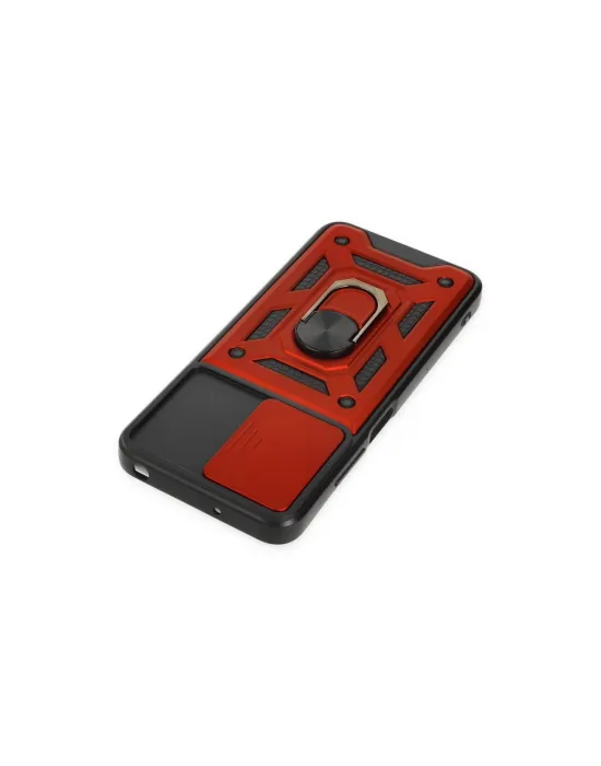 Xiaomi Poco M5 Kılıf Pars Lens Yüzüklü Silikon - Kırmızı