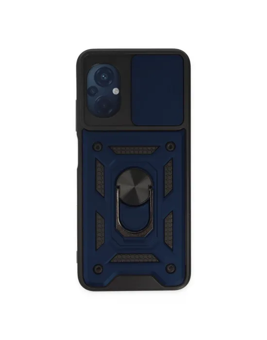 Xiaomi Poco M5 Kılıf Pars Lens Yüzüklü Silikon - Lacivert