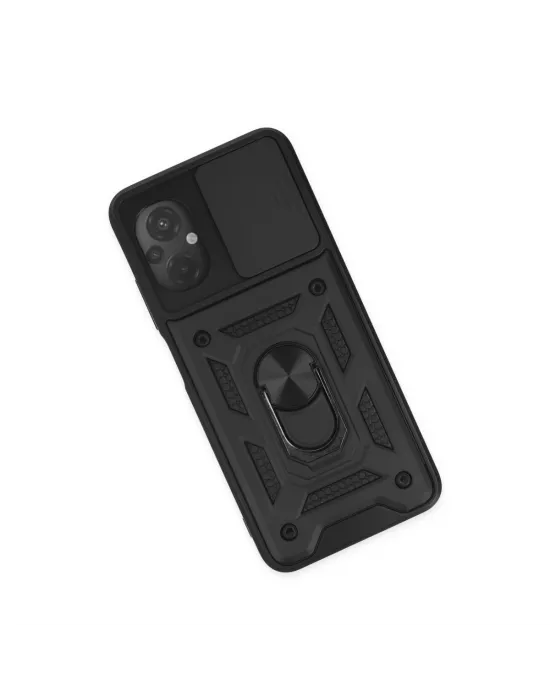 Xiaomi Poco M5 Kılıf Pars Lens Yüzüklü Silikon - Siyah