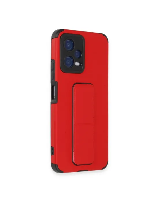 Xiaomi Poco X5 5g Kılıf Mega Standlı Silikon - Kırmızı