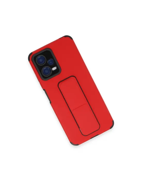 Xiaomi Poco X5 5g Kılıf Mega Standlı Silikon - Kırmızı